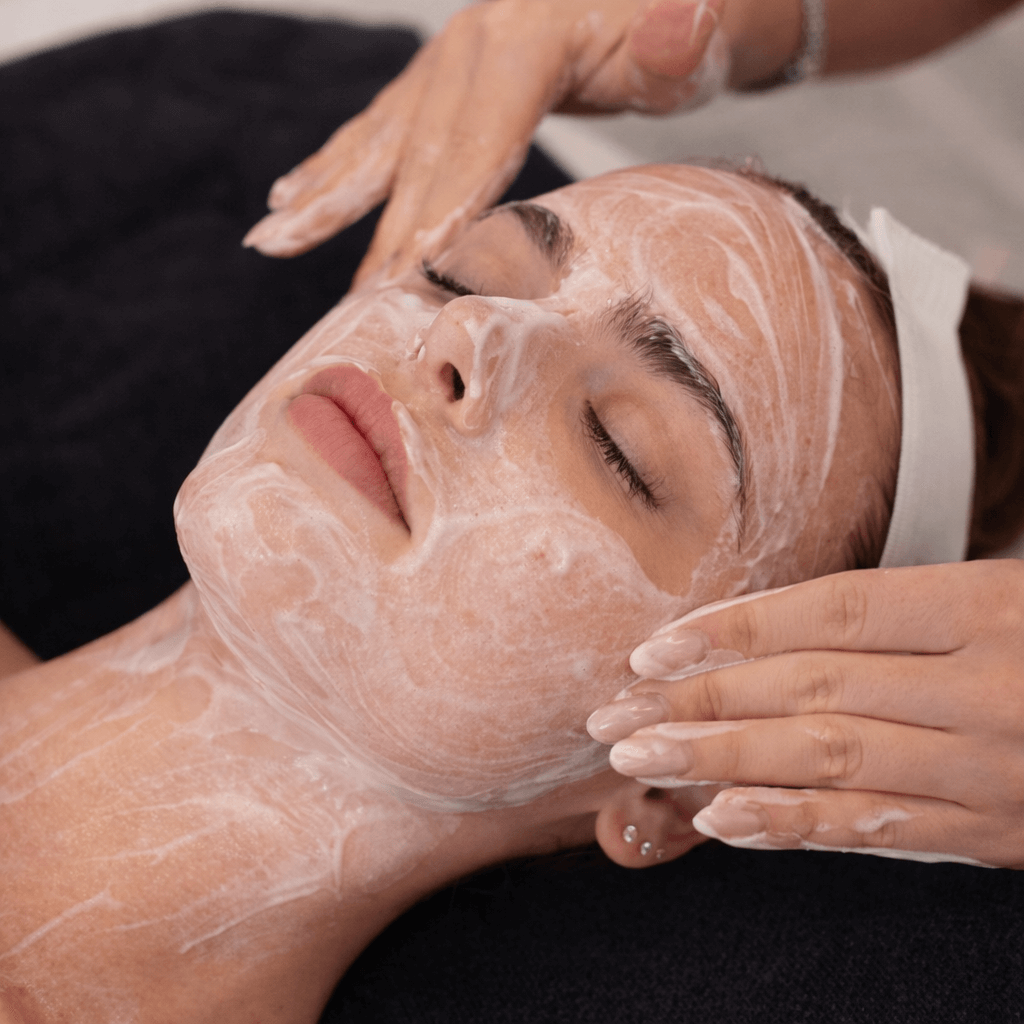 Step-by-step facial treatment process